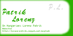 patrik lorenz business card